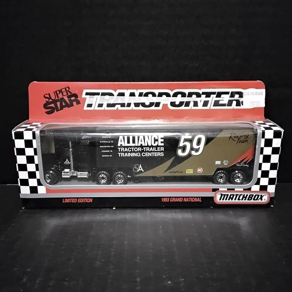 MATCHBOX SUPER STARS TRANSPORTER 1993 GRAND NATIONAL ALLIANCE #59 NASCAR